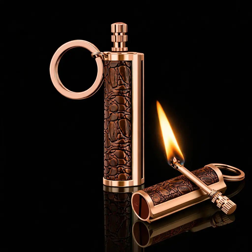 Retro Permanent Match Lighter Gift,Keychain Lighter Classic Refillable Keychain Lighter, 10000 Times Ignition Portable Fire Stick for Camping & Everyday Carry (Fuel Not Included)