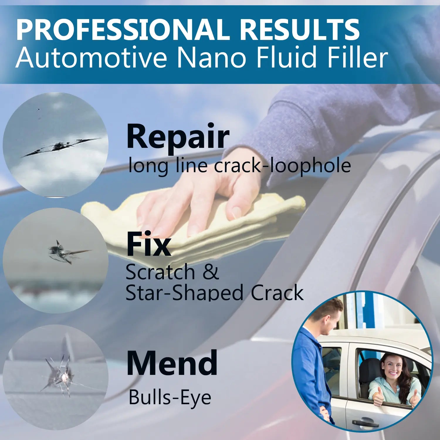 Windshield Crack Chip Repair Kit: 2 Bottles Quick Fix Car Windows Glass Tool Used for Car Star Shaped Scratches