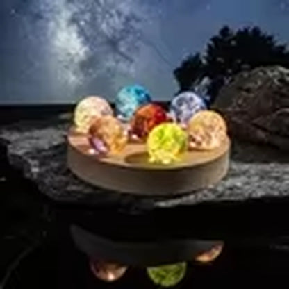 Fantasy Colorful Glass Star Ball Luminous Planet Astronomy Planets Ball Fantastic Style Home Decoration Cosmic Model Gift