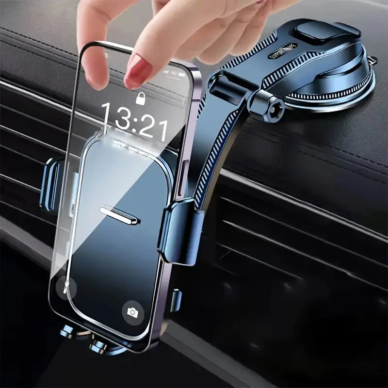 Phone Holder Mount for Car [Strong Suction] Hands-Free Universal Cell Phone Mounts For, 360° Rotation Extendable Mobile Car Holder for Smartphones