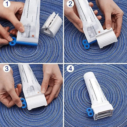3 Counts Rolling Tube Toothpaste Squeezer with Rotate Handle for Aluminum & Plastic Tubes Toothpaste Dispenser for Bathroom Gift Hand Plastic Cream Tool Manual Toothpaste Wringer