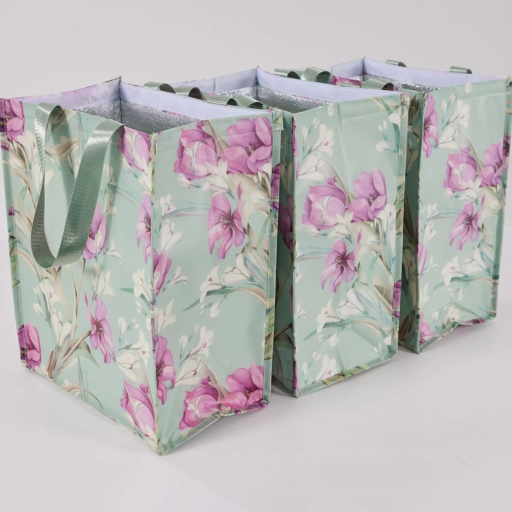 Periea Set of 3 Insulated Shopper Totes with Velcro Closure