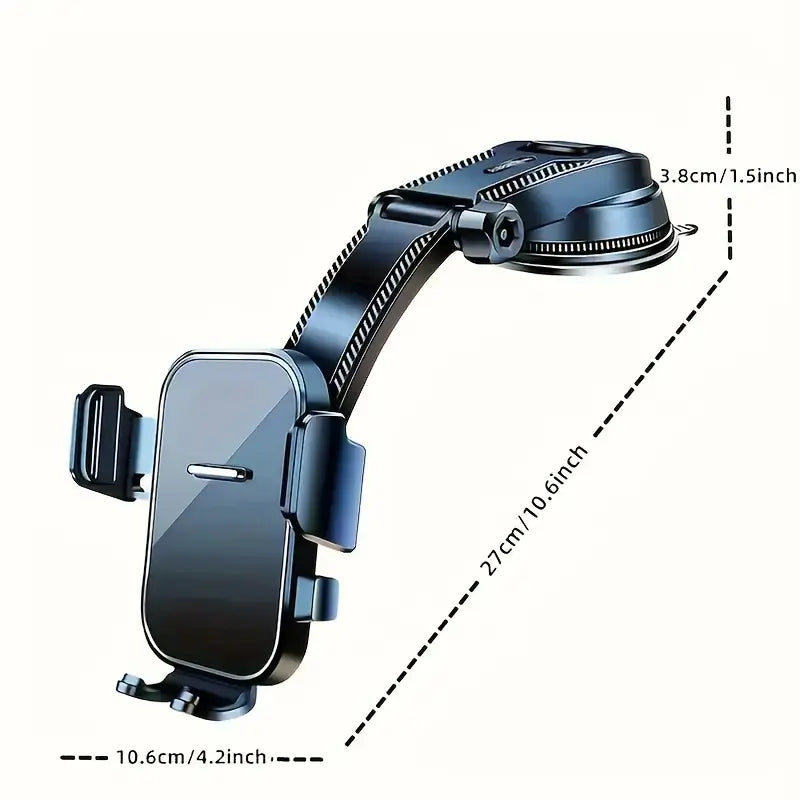 Phone Holder Mount for Car [Strong Suction] Hands-Free Universal Cell Phone Mounts For, 360° Rotation Extendable Mobile Car Holder for Smartphones