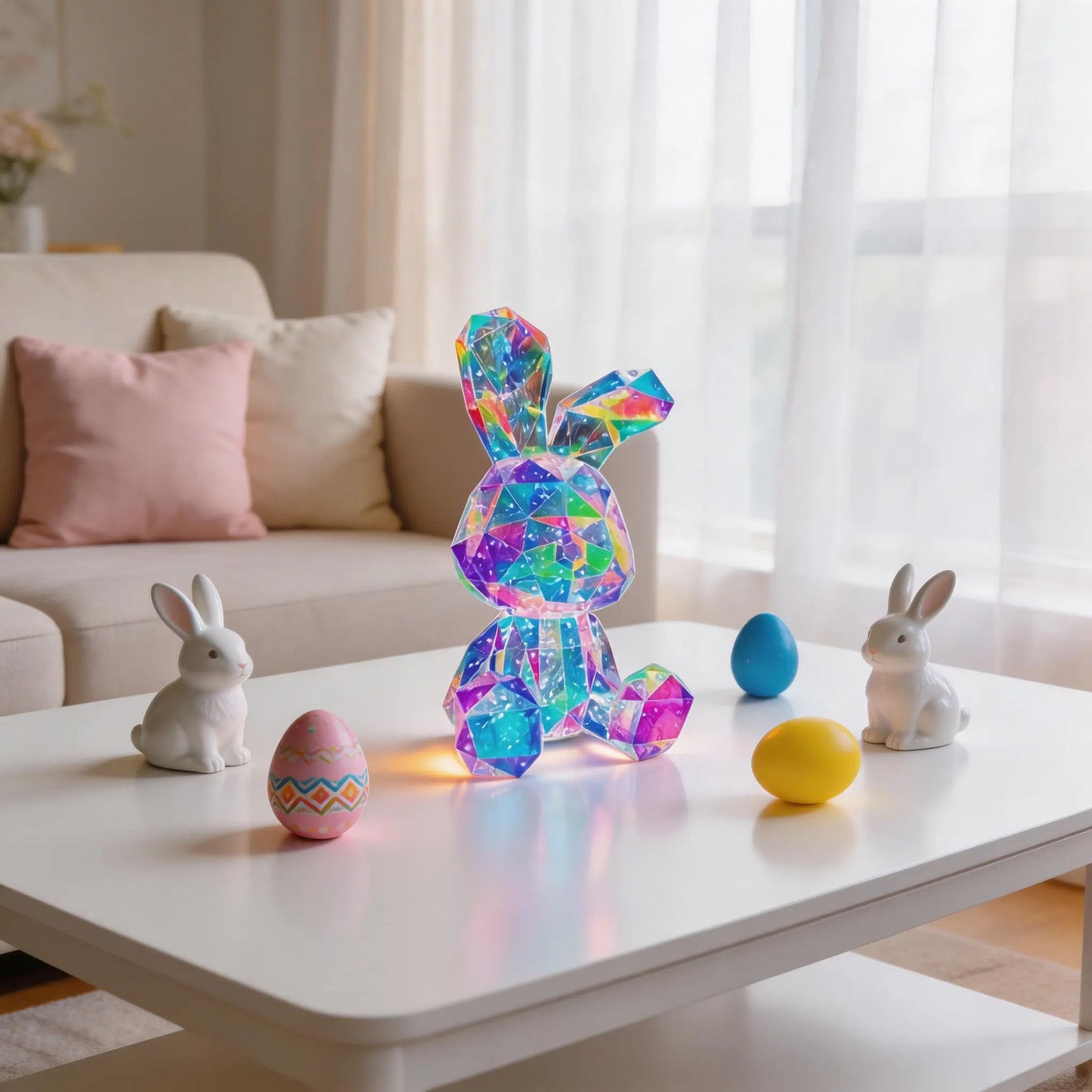 1-Piece Set, Easter Glow Bunny, Dreamy Glowing Rabbit Lamp, USB + Battery Powered (Batteries Not Included) Fairy Tale Theme Lamp, Perfect for Gifts, Parties, Weddings, and Easter Decorations