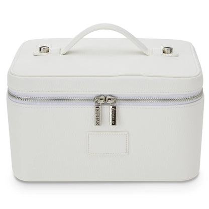 Fashion PU Handheld Makeup Bag with Compartment Large Capacity Portable Leather Makeup Pack Waterpoor Leather Cosmetic Pouch