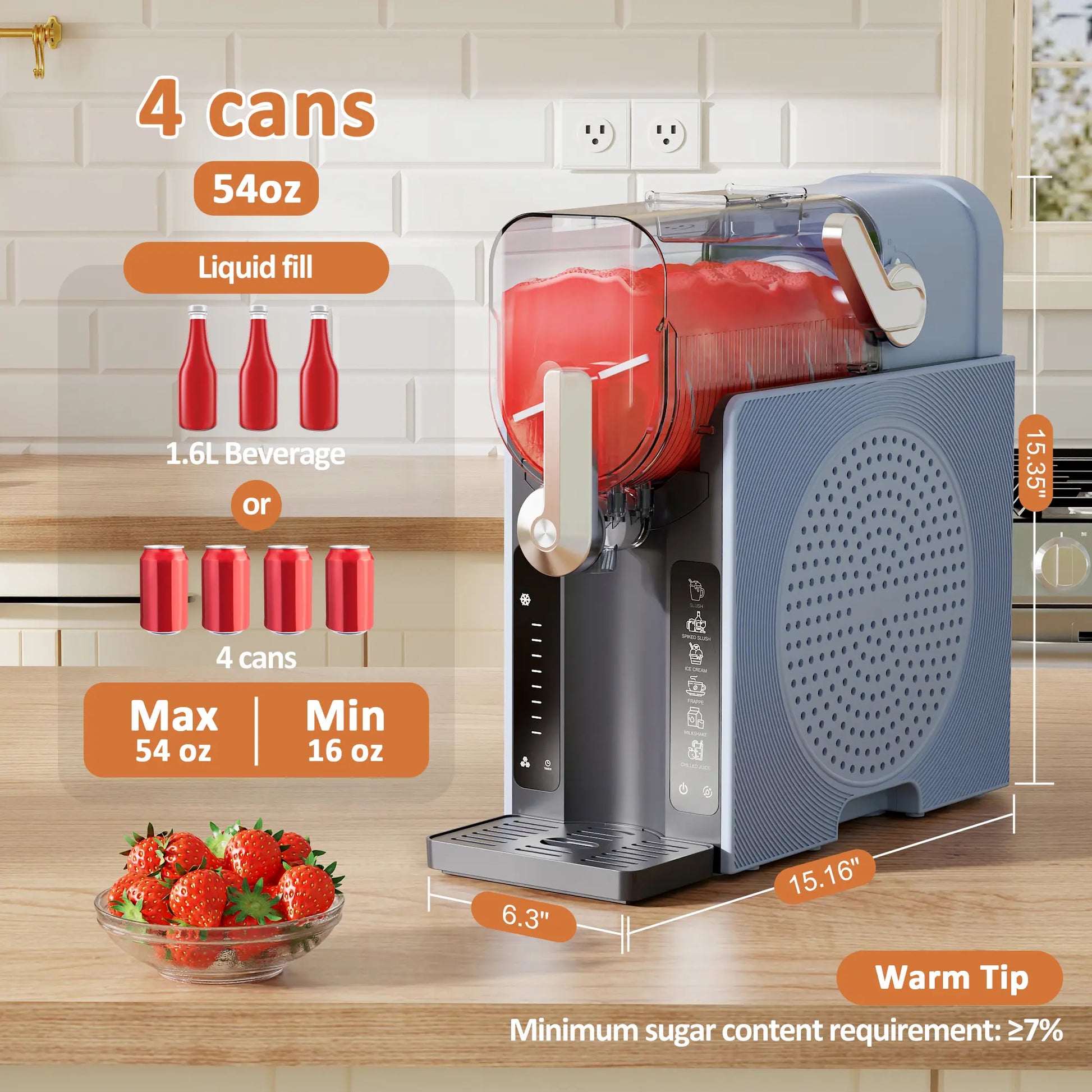 Wizaura Slushie Machine Live – Best Party Gift, 54Oz No Ice Needed, 6 Preset All-In-One Frozen Drink Maker W/ Auto-Clean & Temp Display | Perfect for Margaritas, Smoothies, Ice Cream, Milksh