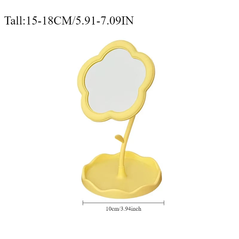 Floral Desktop Mirror – Creative round Table Mirror for Bedroom, Dorm, Vanity Decor, Trendy & Stylish