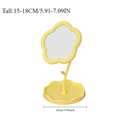Floral Desktop Mirror – Creative round Table Mirror for Bedroom, Dorm, Vanity Decor, Trendy & Stylish