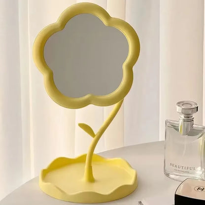 Floral Desktop Mirror – Creative round Table Mirror for Bedroom, Dorm, Vanity Decor, Trendy & Stylish