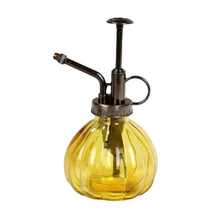 1 PC Glass Watering Can Pot Vintage Plant Mister Pressure Sprayer Retro Pumpkin Spray Bottle Imitation Bronze Sprinkler
