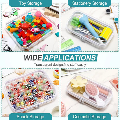 6 Pcs Clear Hard Zipper Case Hard Plastic Zipper Pouches Transparent Makeup Bag Pencil Pouches for Travel Snacks Christmas Trinket Storage Organizer Box(Clear,Three Sizes)
