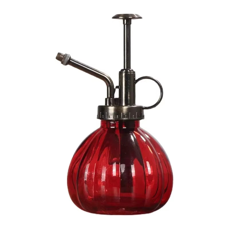 1 PC Glass Watering Can Pot Vintage Plant Mister Pressure Sprayer Retro Pumpkin Spray Bottle Imitation Bronze Sprinkler