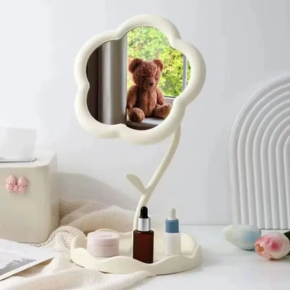 Floral Desktop Mirror – Creative round Table Mirror for Bedroom, Dorm, Vanity Decor, Trendy & Stylish