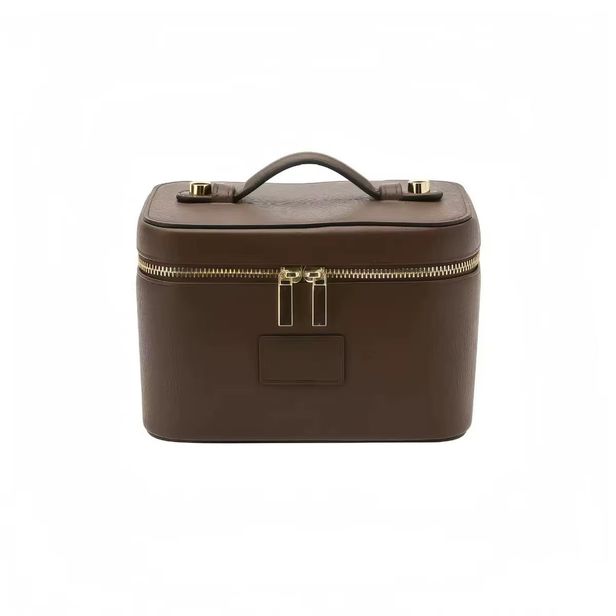 Fashion PU Handheld Makeup Bag with Compartment Large Capacity Portable Leather Makeup Pack Waterpoor Leather Cosmetic Pouch