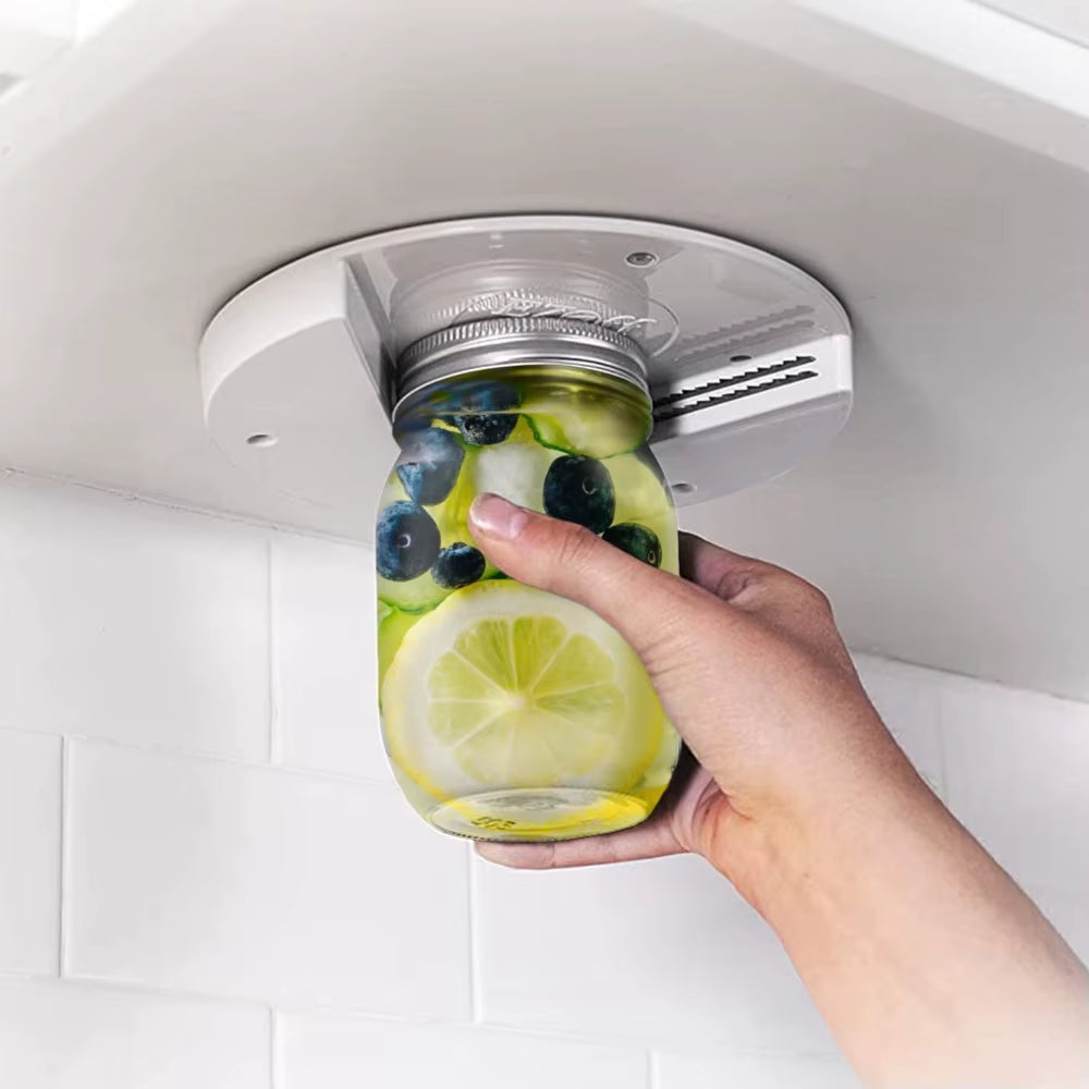 1Pc under Cabinet Jar Openers for Weak Hand Easy Grip, Arthritis Jar Opener, One Handed Gadgets & Bottle Opener Kitchen Tools