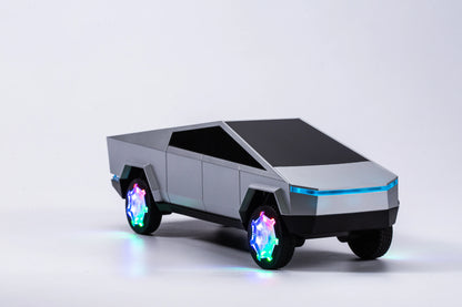 AN-A7 Tesla Cyber Pickup Car Shaped Bluetooth Speaker with TF USB FM AUX RGB Light Wireless Charging