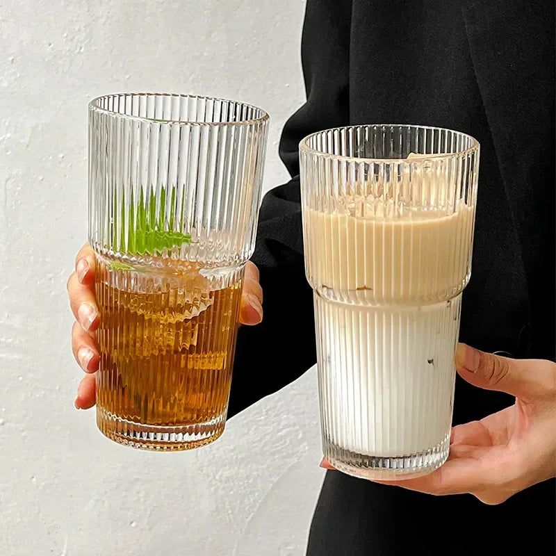 Glass Cup with Lid and Straw – Modern Style 600 ml