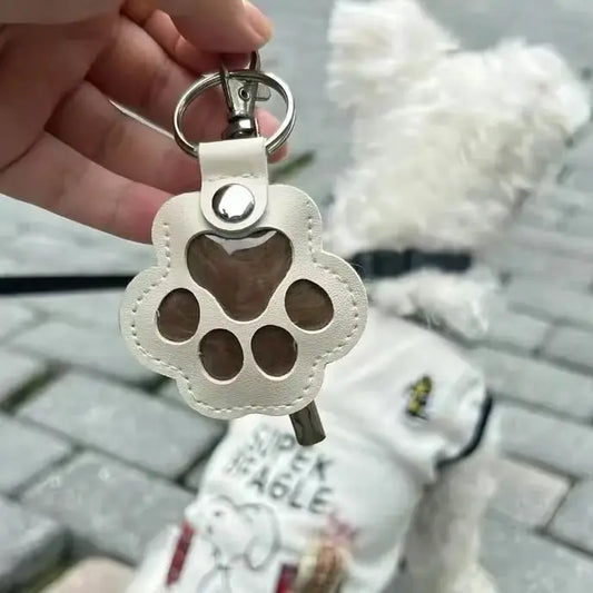 Cute Bag Charm Pet Fur Leather Storage Paw Keychain Dog Cat Hair Keepsake Keyring Pet Souvenrie Gifts for Bag Purse Key Holder Keychain Bag Pendant Unique Memory Collection