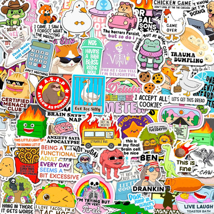 Delulu Is the Solulu – 300-Piece Funny Holographic Stickers for Adults, Sarcastic Meme Vinyl Decals for Friends & Coworkers, Waterproof for Laptops, Water Bottles & Journals