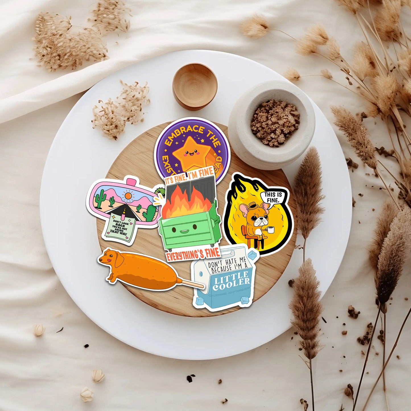 Delulu Is the Solulu – 300-Piece Funny Holographic Stickers for Adults, Sarcastic Meme Vinyl Decals for Friends & Coworkers, Waterproof for Laptops, Water Bottles & Journals