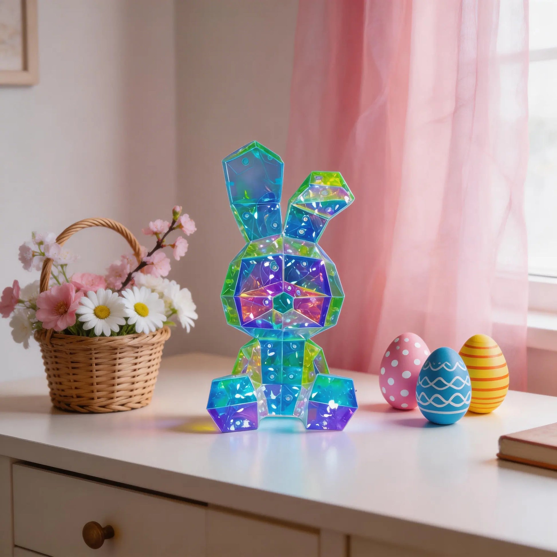 1-Piece Set, Easter Glow Bunny, Dreamy Glowing Rabbit Lamp, USB + Battery Powered (Batteries Not Included) Fairy Tale Theme Lamp, Perfect for Gifts, Parties, Weddings, and Easter Decorations