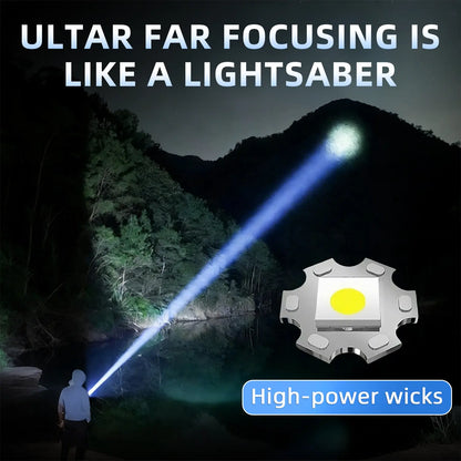 2-In-1 Strong Flashlight (Power Bank), Digital Display Ofpower, Rechargeable, Zoomable,, X4Waterproof,Adjustable Brightness Flash Light for Outdoor, Emergency,Camping Accessories, Black Tiktokshopspringglowup