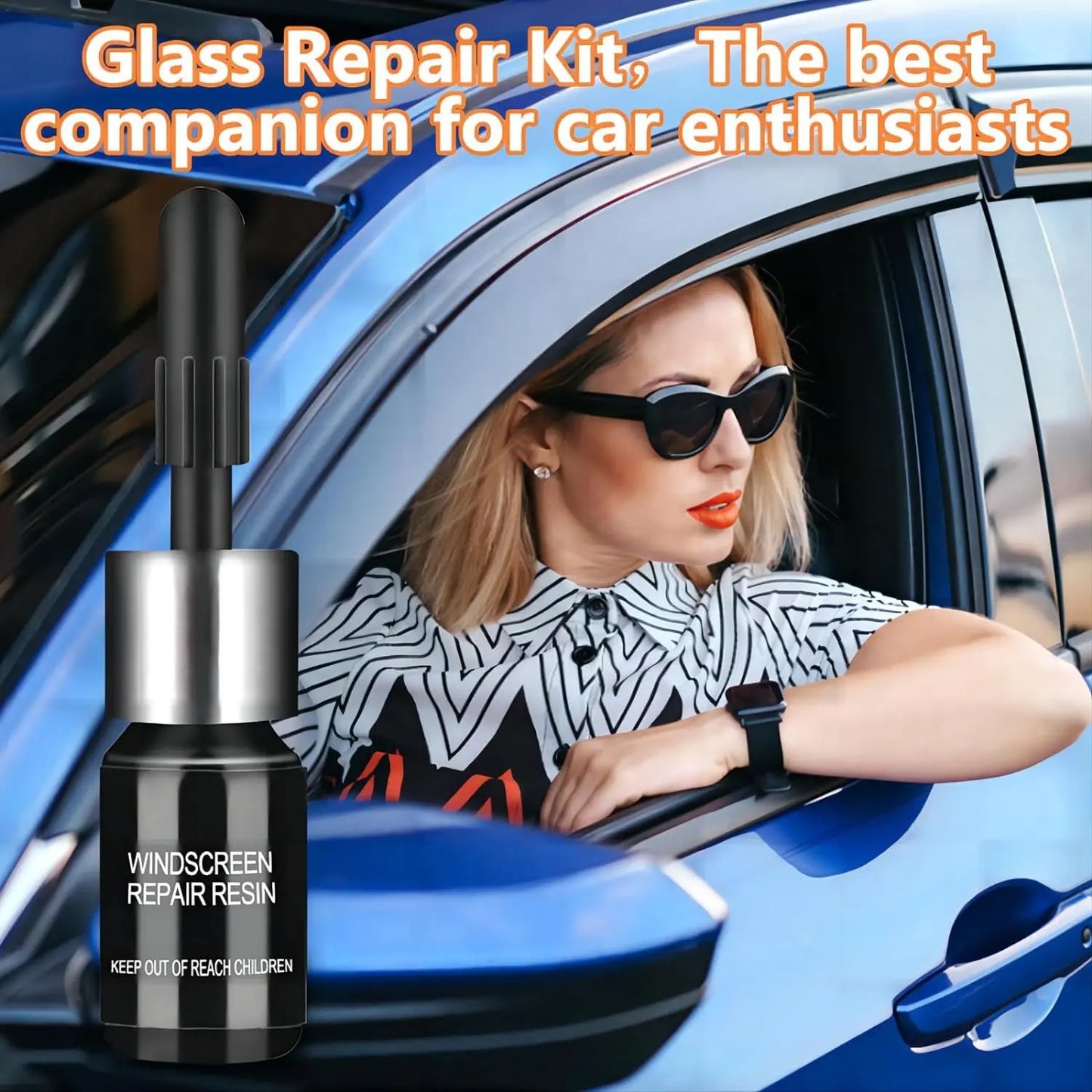 Windshield Crack Chip Repair Kit: 2 Bottles Quick Fix Car Windows Glass Tool Used for Car Star Shaped Scratches
