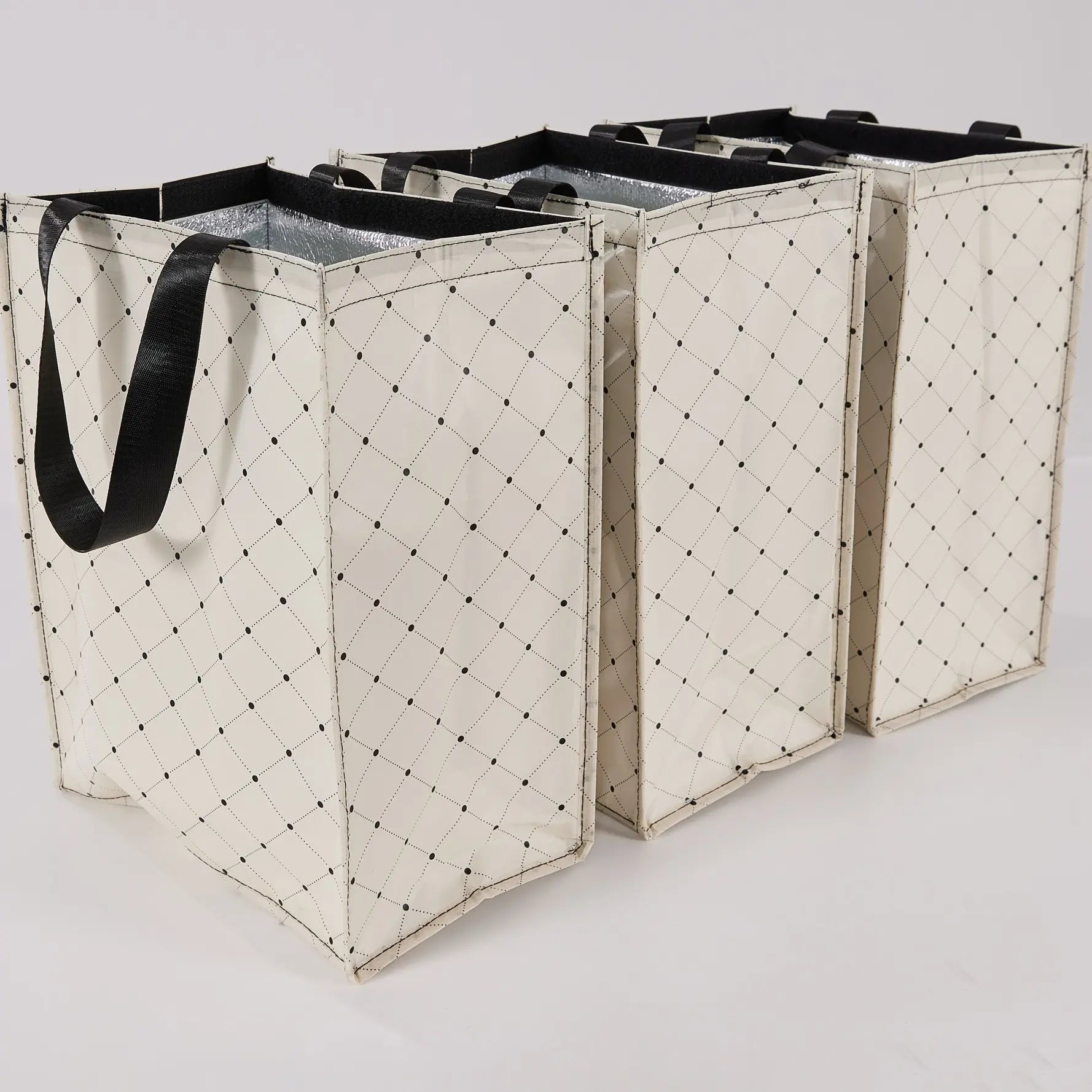 Periea Set of 3 Insulated Shopper Totes with Velcro Closure