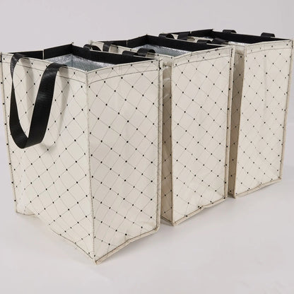 Periea Set of 3 Insulated Shopper Totes with Velcro Closure