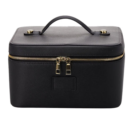Fashion PU Handheld Makeup Bag with Compartment Large Capacity Portable Leather Makeup Pack Waterpoor Leather Cosmetic Pouch