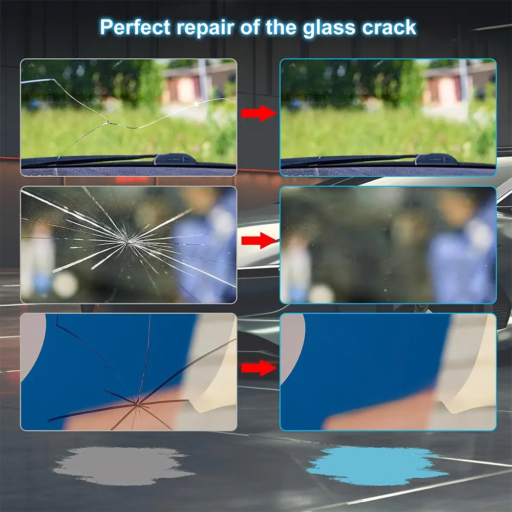 Windshield Crack Chip Repair Kit: 2 Bottles Quick Fix Car Windows Glass Tool Used for Car Star Shaped Scratches