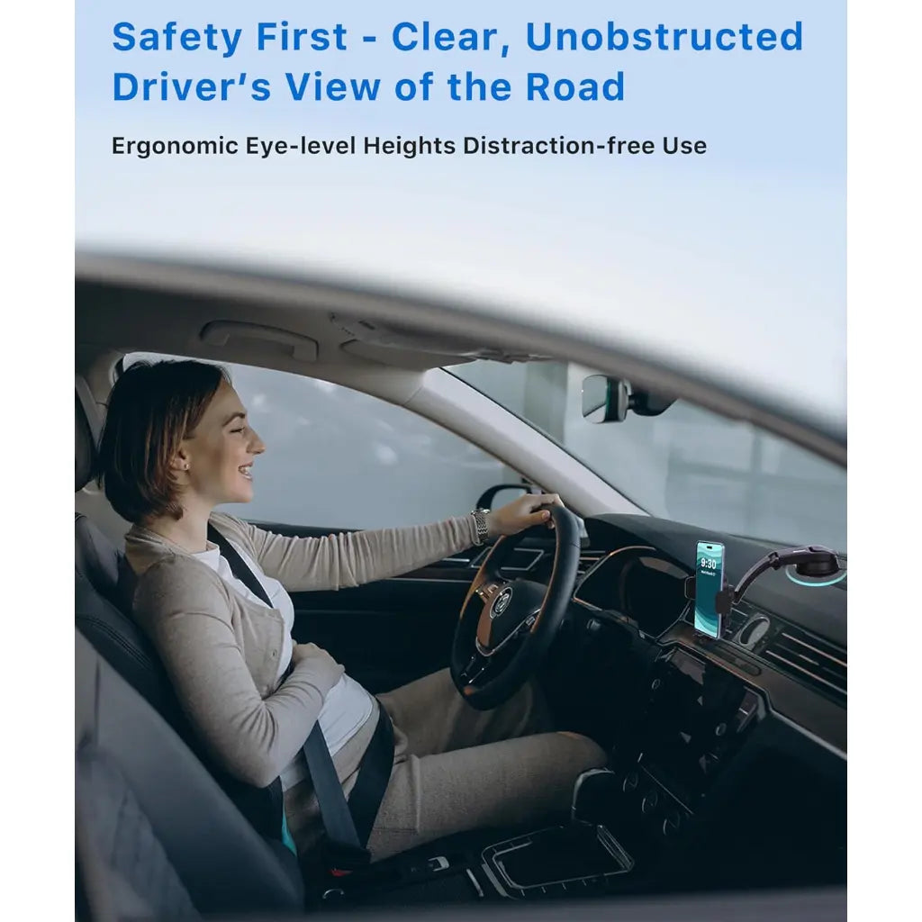 Phone Holder Mount for Car [Strong Suction] Hands-Free Universal Cell Phone Mounts For, 360° Rotation Extendable Mobile Car Holder for Smartphones