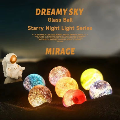 Fantasy Colorful Glass Star Ball Luminous Planet Astronomy Planets Ball Fantastic Style Home Decoration Cosmic Model Gift