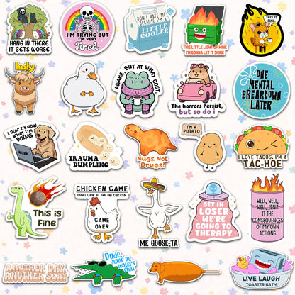Delulu Is the Solulu – 300-Piece Funny Holographic Stickers for Adults, Sarcastic Meme Vinyl Decals for Friends & Coworkers, Waterproof for Laptops, Water Bottles & Journals