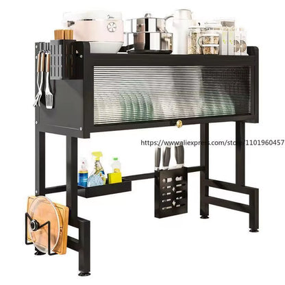 Multi-Functional Kitchen Sink Countertop Organizer Dish Drying Rack with Water Drainage Space-Saving Storage Essential