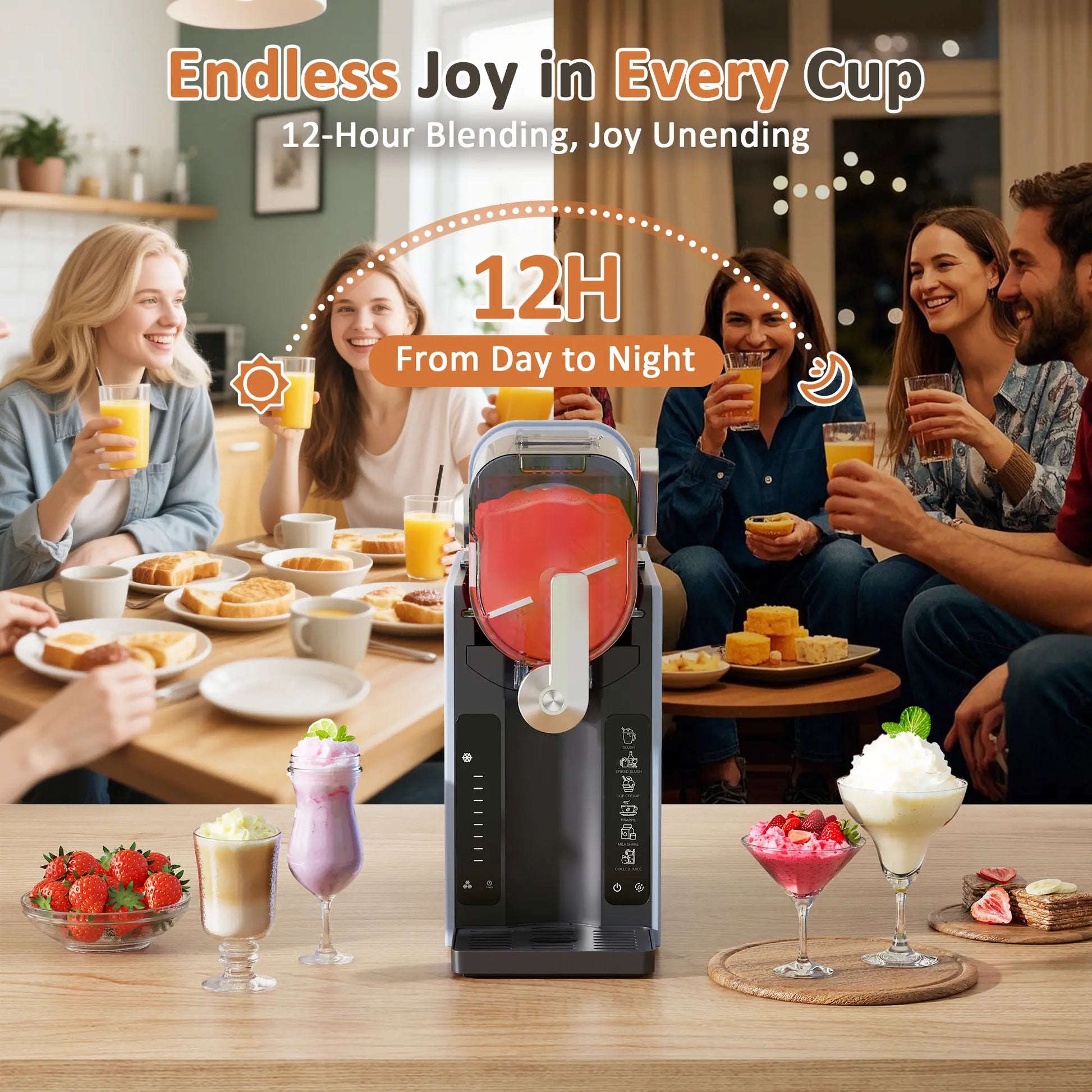 Wizaura Slushie Machine Live – Best Party Gift, 54Oz No Ice Needed, 6 Preset All-In-One Frozen Drink Maker W/ Auto-Clean & Temp Display | Perfect for Margaritas, Smoothies, Ice Cream, Milksh