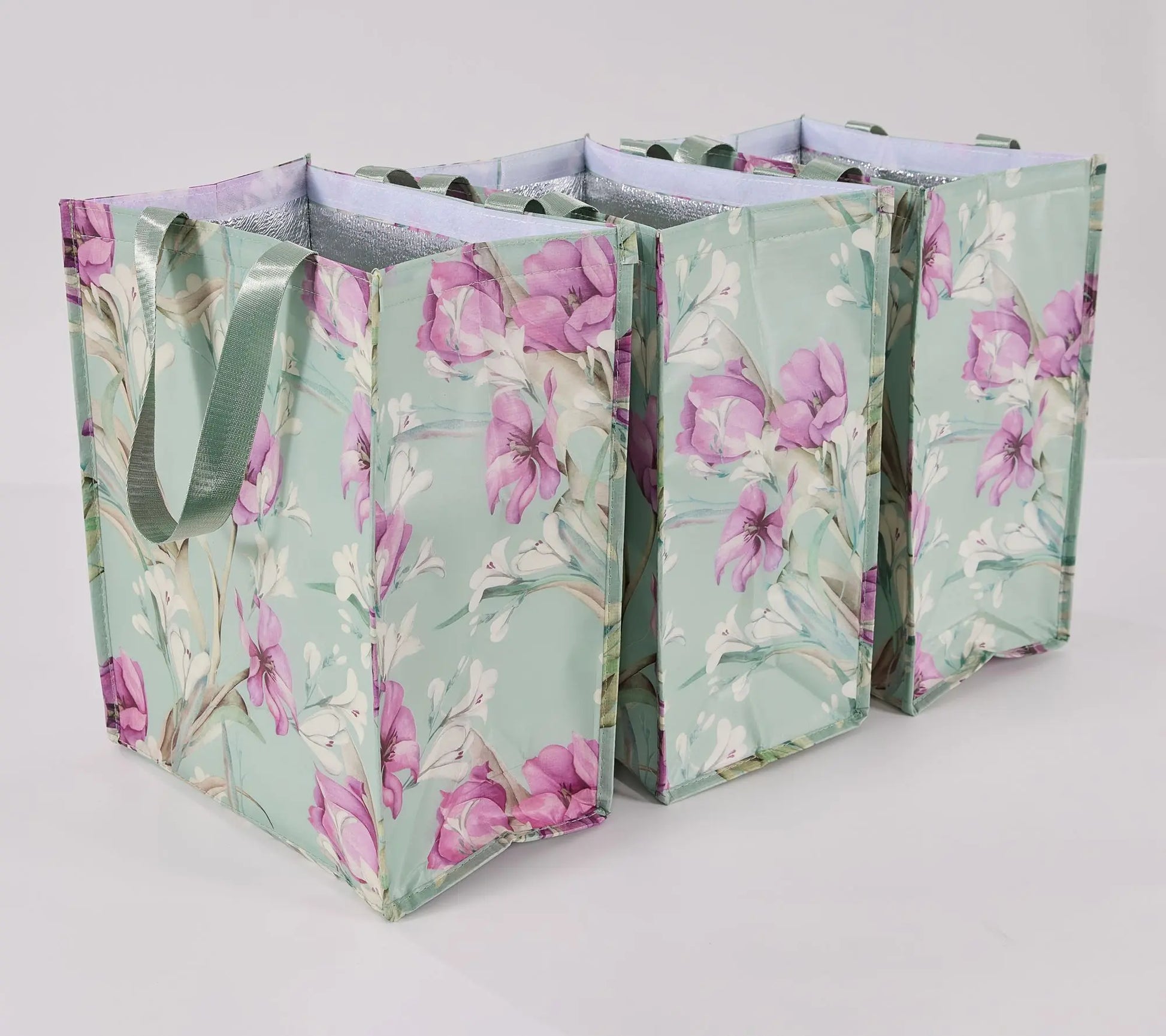 Periea Set of 3 Insulated Shopper Totes with Velcro Closure