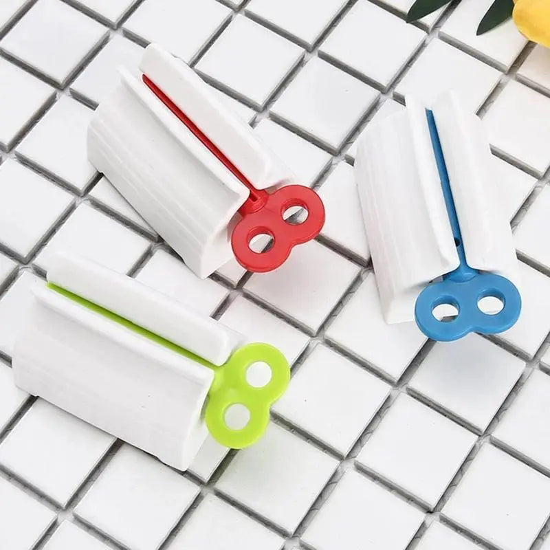 3 Counts Rolling Tube Toothpaste Squeezer with Rotate Handle for Aluminum & Plastic Tubes Toothpaste Dispenser for Bathroom Gift Hand Plastic Cream Tool Manual Toothpaste Wringer